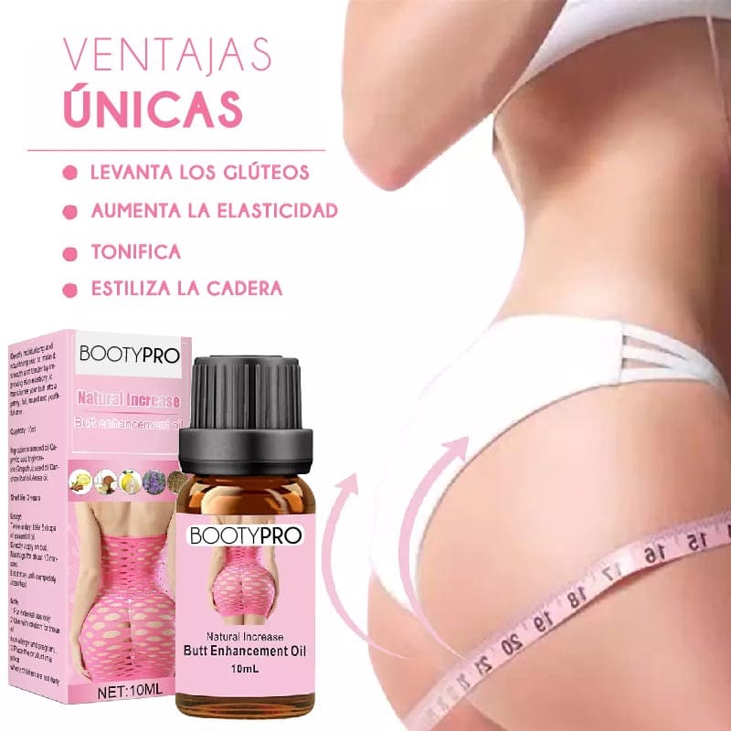 BootyPro™ – Aceite Reafirmante Natural para Glúteos que Realza tu Figura