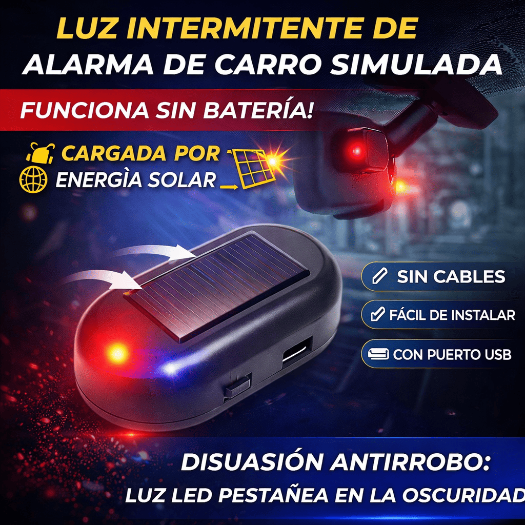 EcoLuz Antirrobo™ ¡Protege tu auto sin cables ni complicaciones! PAGA 1 LLEVA 2